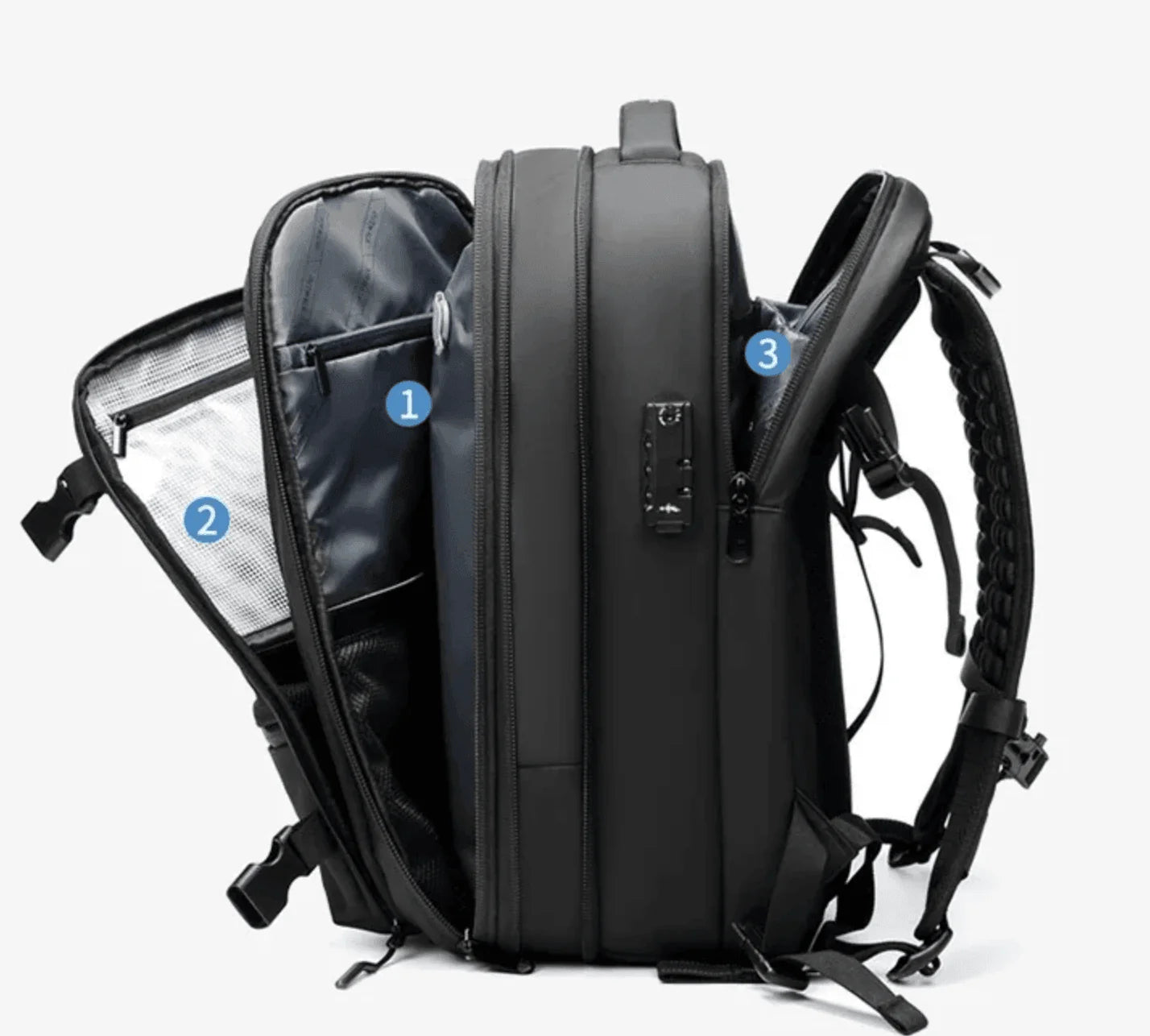 Airvac Backpack – Compact Vacuum-Sealed Travel Solution.