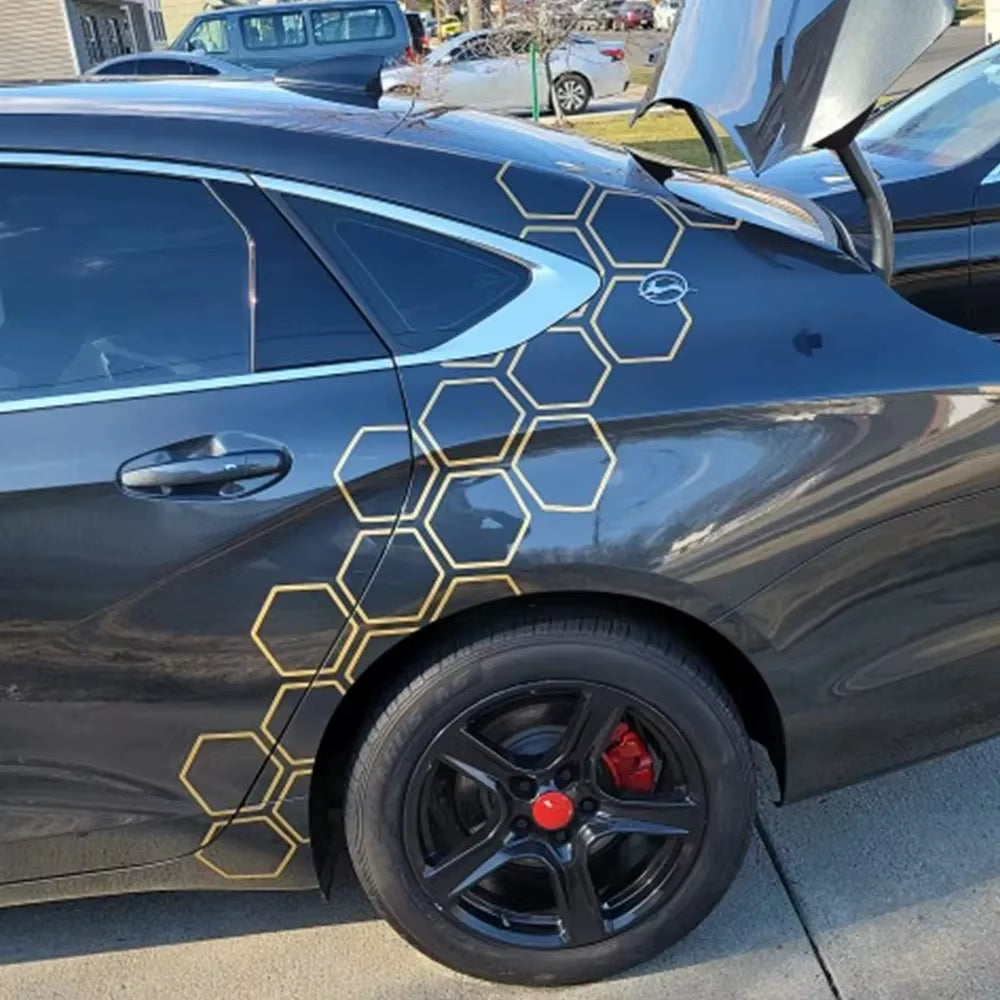 Honeycomb Vinyl Sticker Auto Body Decor Tuning Car Side Stickers for Universal Car Brand Auto Tuning Decal Accessories