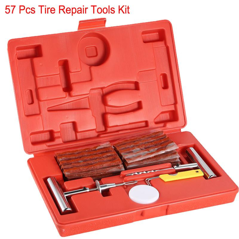 57Pcs Universal Flat Tire Repair Tools Car Truck Flat Puncture Portable Tool Kit