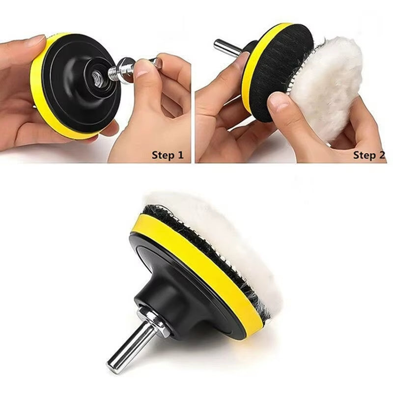 Car Polishing Sponge Waxing Pad for Auto Headlight Restoration Kit with Buffing Pad Sanding Disc Waxing Sponge Drill Adapter