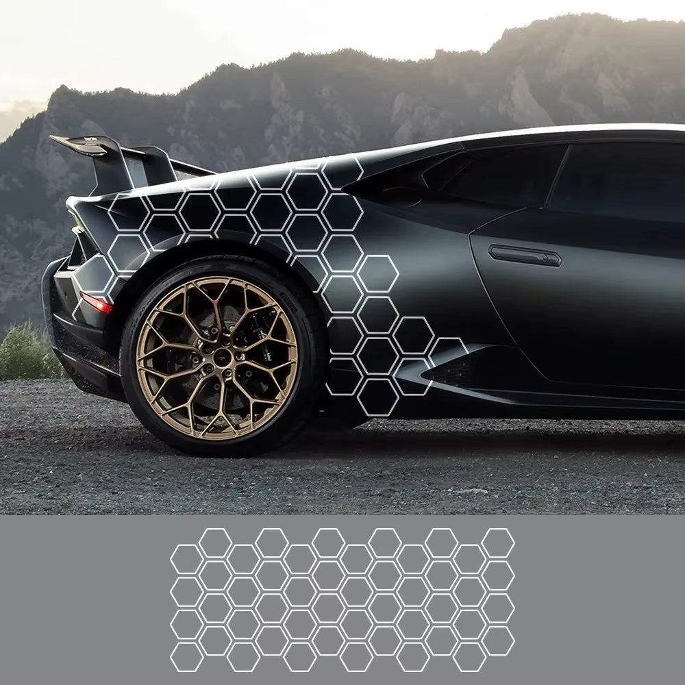 Honeycomb Vinyl Sticker Auto Body Decor Tuning Car Side Stickers for Universal Car Brand Auto Tuning Decal Accessories