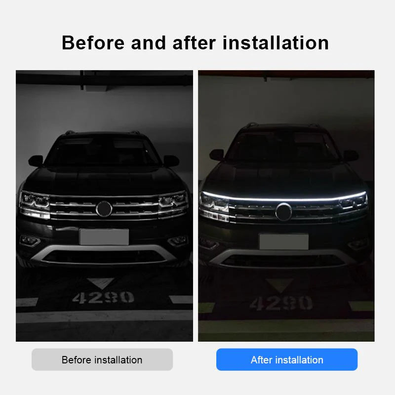 Led Car Hood Flexible Daytime Running Light Strip Universal Decor Lamp Start-Scan Led Decoration Lights