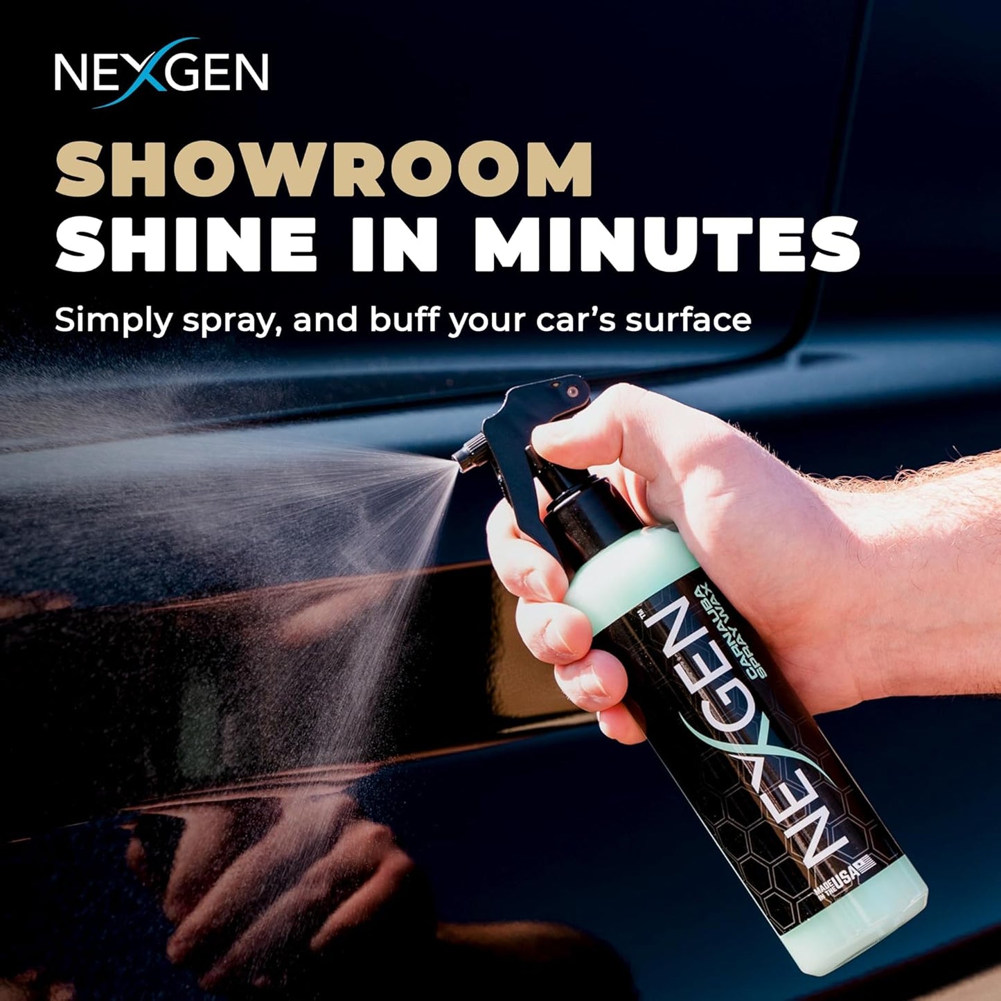 Carnauba Spray Car Wax (16Oz) - Nano-Polymers & Brazilian Carnauba for UV Defense & Wet-Look Gloss - Instant Car Detailing - Car Cleaning Supplies - Spray Wax for Cars, Trucks & More