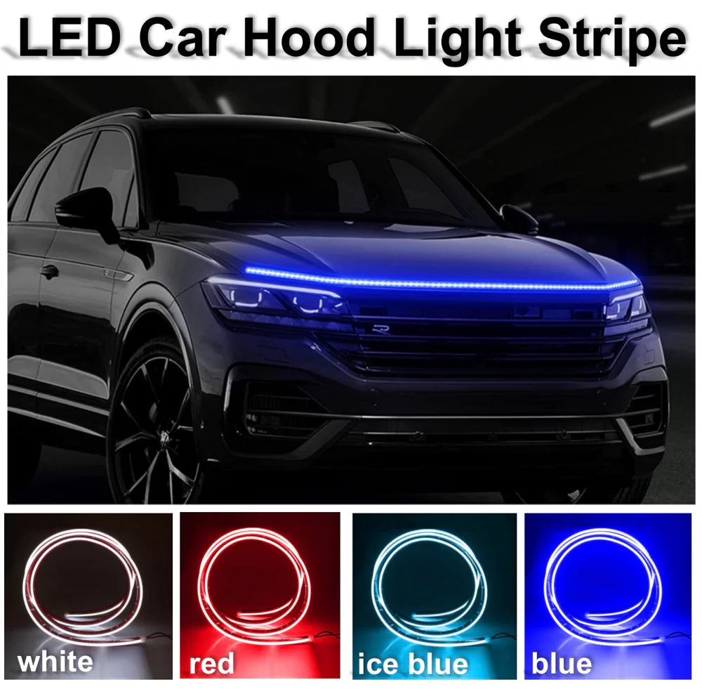 Led Car Hood Flexible Daytime Running Light Strip Universal Decor Lamp Start-Scan Led Decoration Lights