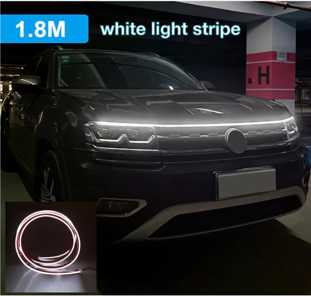 Led Car Hood Flexible Daytime Running Light Strip Universal Decor Lamp Start-Scan Led Decoration Lights