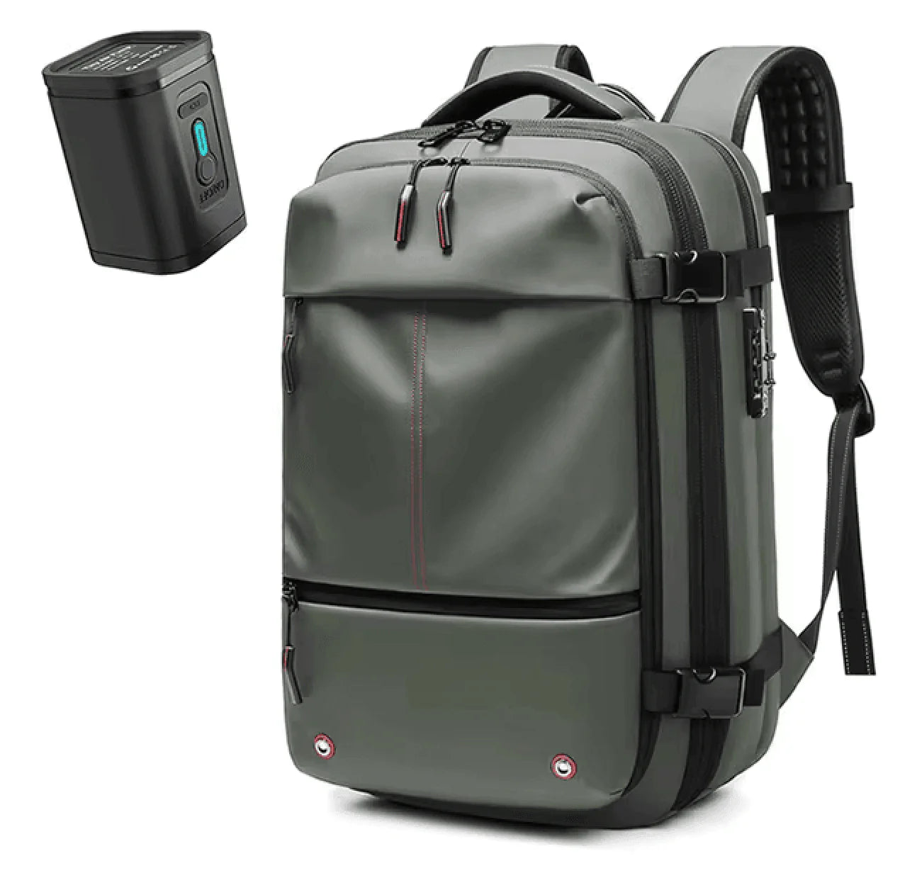 Airvac Backpack – Compact Vacuum-Sealed Travel Solution.