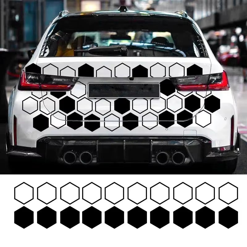 Honeycomb Vinyl Sticker Auto Body Decor Tuning Car Side Stickers for Universal Car Brand Auto Tuning Decal Accessories