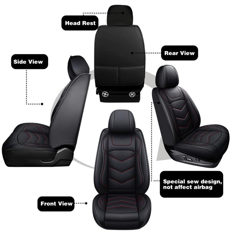 5-Seater Car Seat Covers Front Rear Full Set,Premium Waterproof PU Leather Cushion Universal Fit for Most Auto Interior Protector