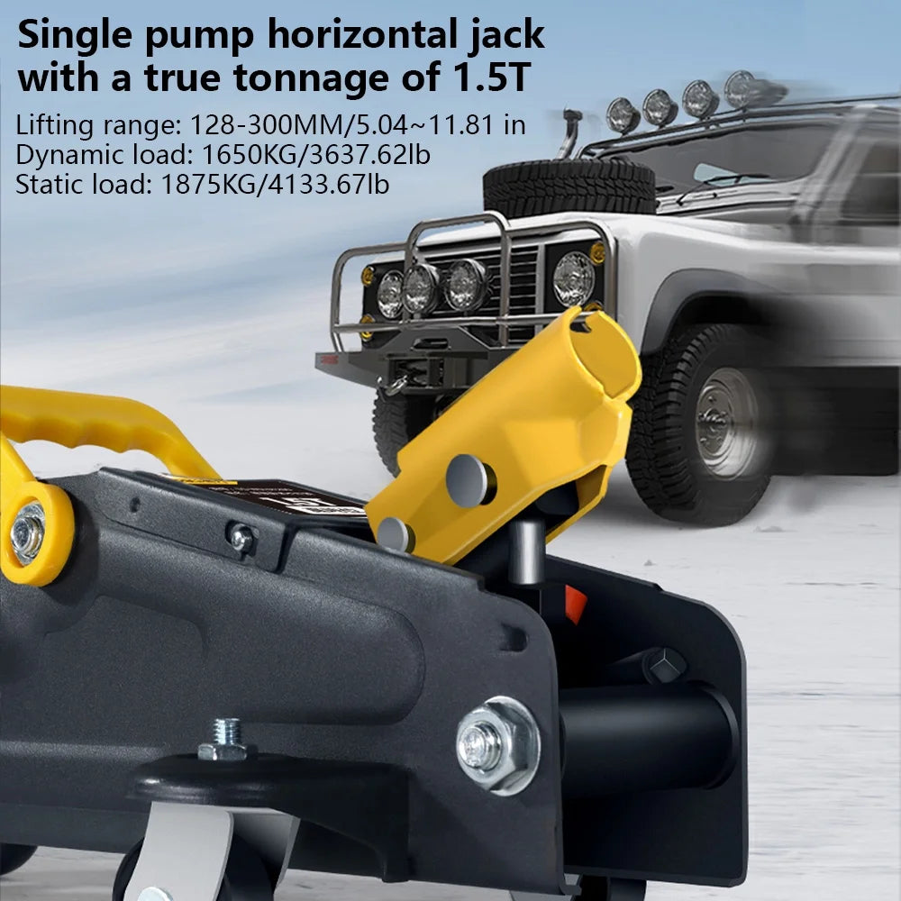 Floor Jack 1.5 Ton Capacity Fast Lift Service Jack Steel Heavy Duty Hydraulic Car Jack