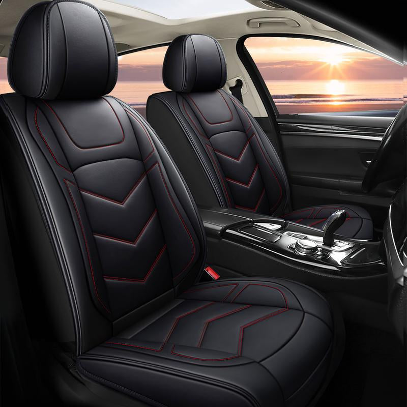 5-Seater Car Seat Covers Front Rear Full Set,Premium Waterproof PU Leather Cushion Universal Fit for Most Auto Interior Protector