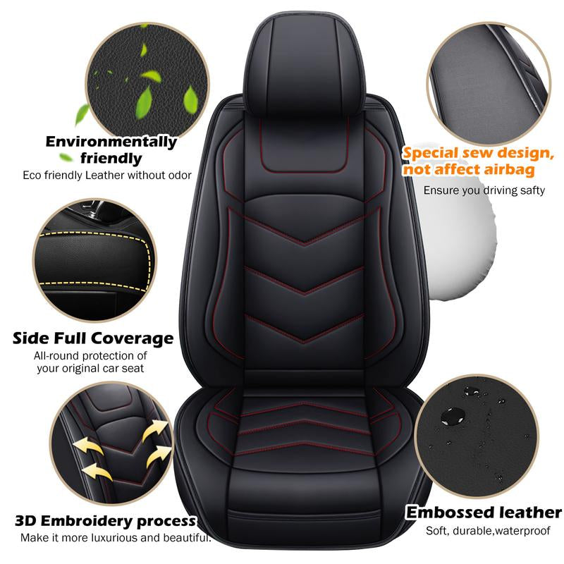 5-Seater Car Seat Covers Front Rear Full Set,Premium Waterproof PU Leather Cushion Universal Fit for Most Auto Interior Protector