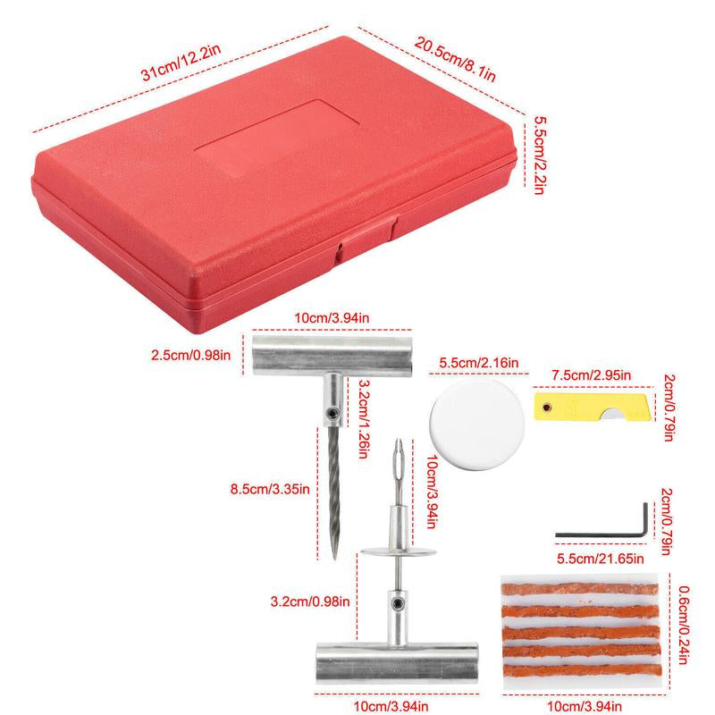 57Pcs Universal Flat Tire Repair Tools Car Truck Flat Puncture Portable Tool Kit