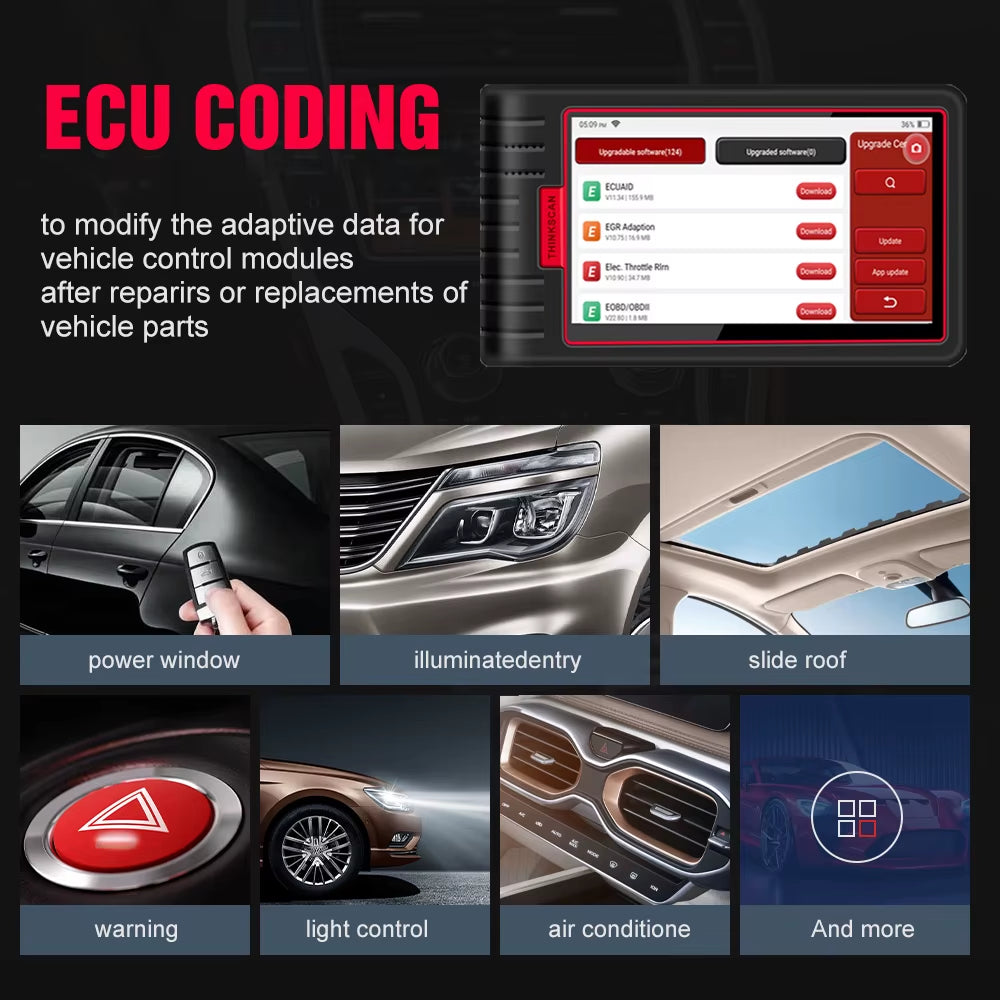Thinkscan Max Automotive Diagnostic Tools Full System OBD2 Scanner AF DPF IMMO 28 Reset ECU Coding PK Thinktool
