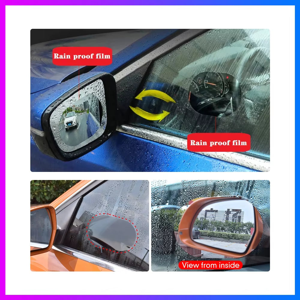 2Pcs Car Rearview Mirror Film Side Window Rainproof Clear Film anti Fog Waterproof Protective Film Auto Sticker Car Accessories