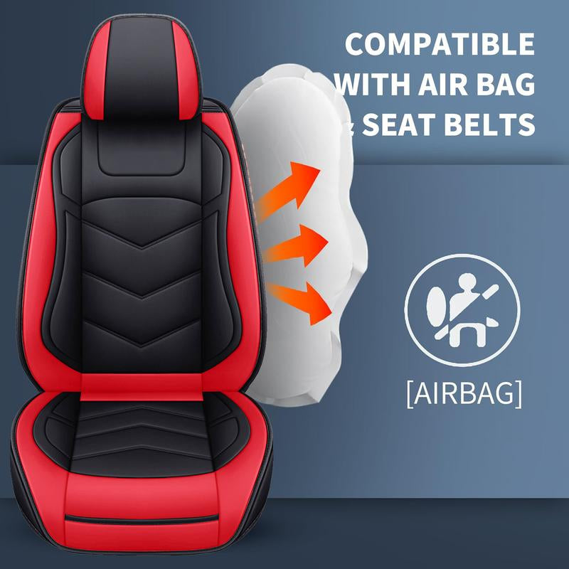 5-Seater Car Seat Covers Front Rear Full Set,Premium Waterproof PU Leather Cushion Universal Fit for Most Auto Interior Protector