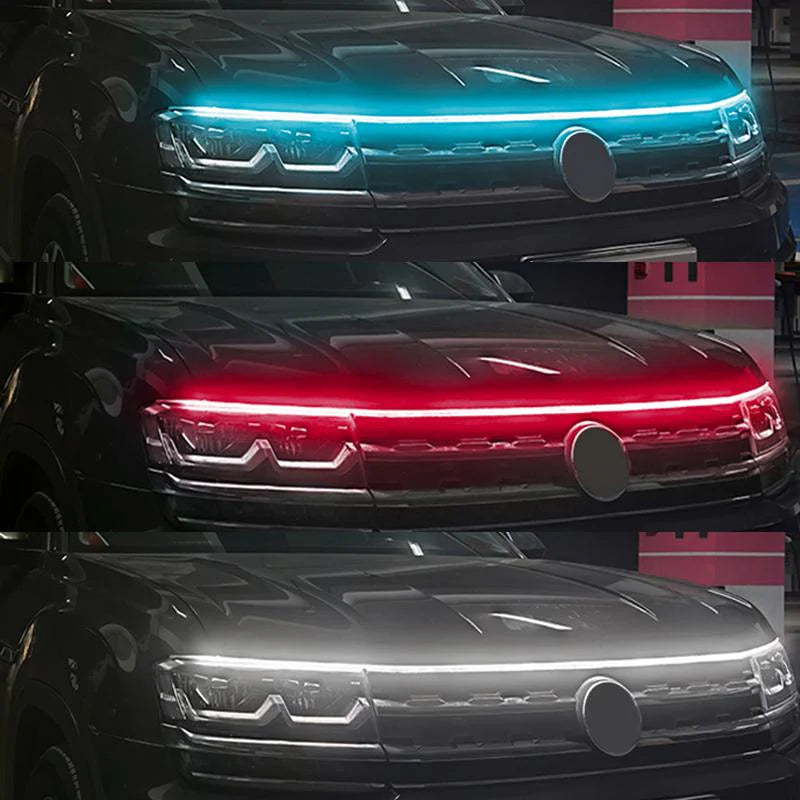 Led Car Hood Flexible Daytime Running Light Strip Universal Decor Lamp Start-Scan Led Decoration Lights