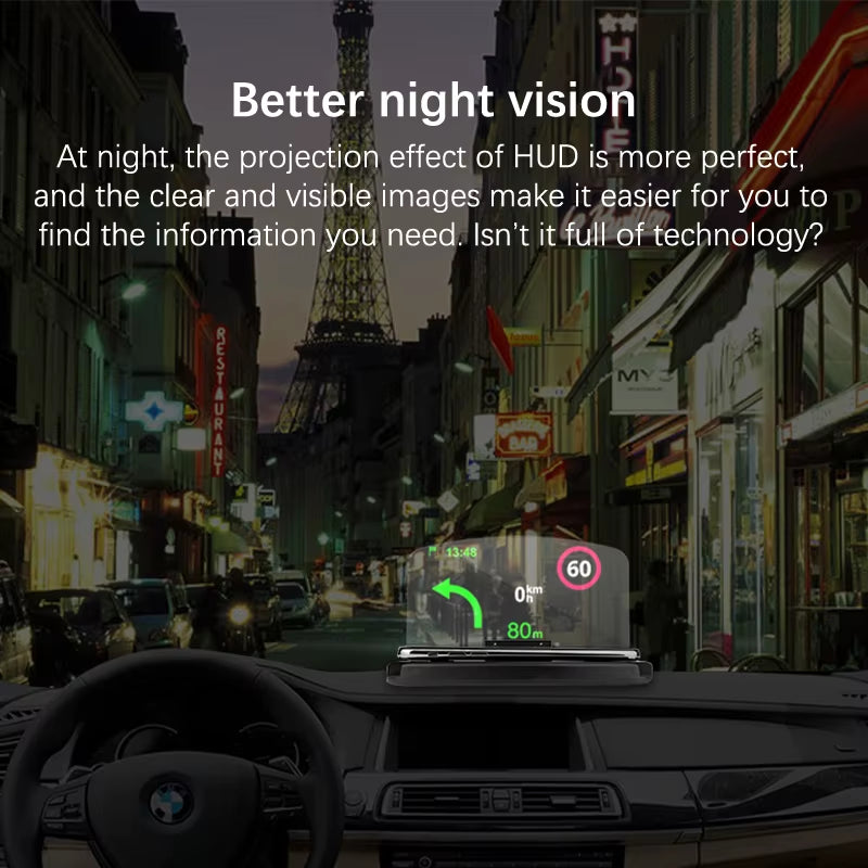 Mobile Phone Holder HUD Car Navigation Projector Head-Up Display QI Wireless Charger Car Holder