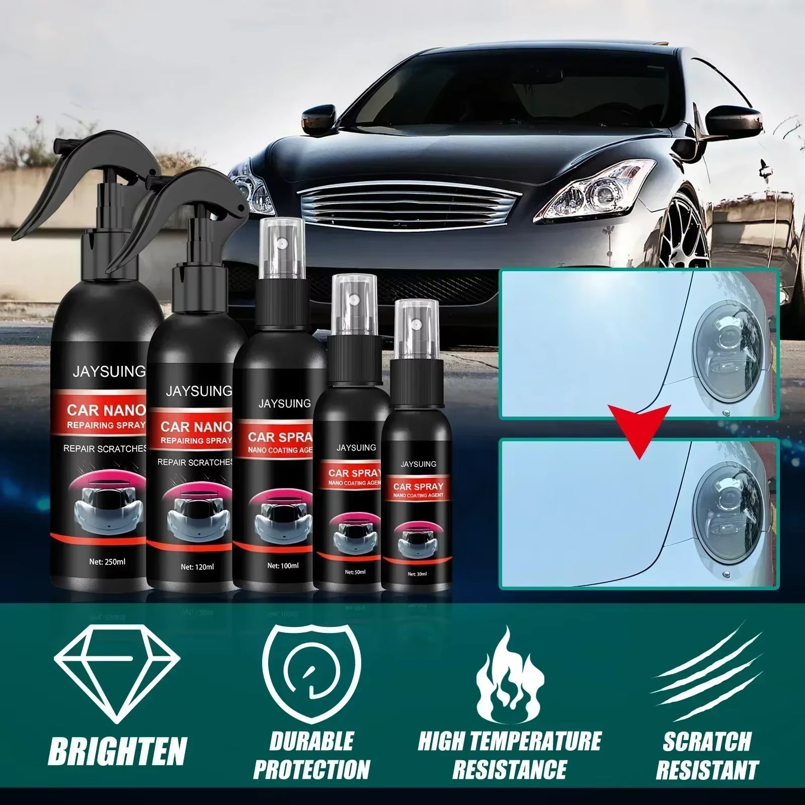 Car Ceramic Coating Wax Scratch Repair Anti-Scratch Car Spray Coating Agent Car Paint Coating Polishing Agent