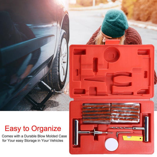 57Pcs Universal Flat Tire Repair Tools Car Truck Flat Puncture Portable Tool Kit