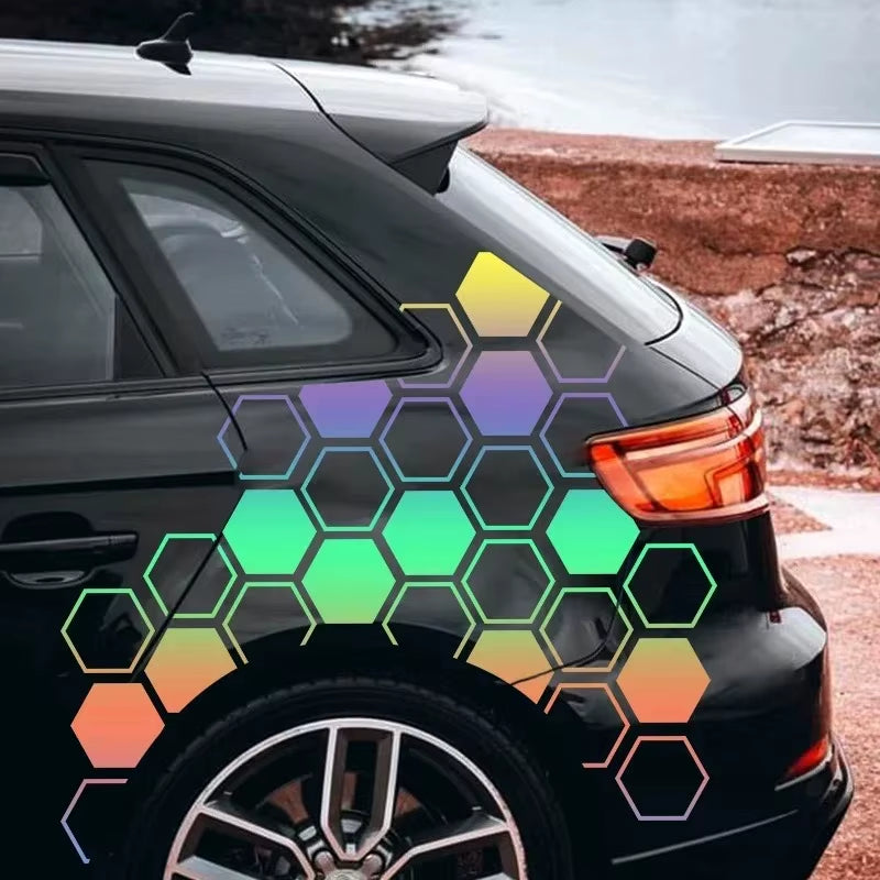 Honeycomb Vinyl Sticker Auto Body Decor Tuning Car Side Stickers for Universal Car Brand Auto Tuning Decal Accessories