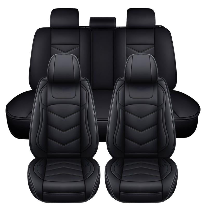 5-Seater Car Seat Covers Front Rear Full Set,Premium Waterproof PU Leather Cushion Universal Fit for Most Auto Interior Protector