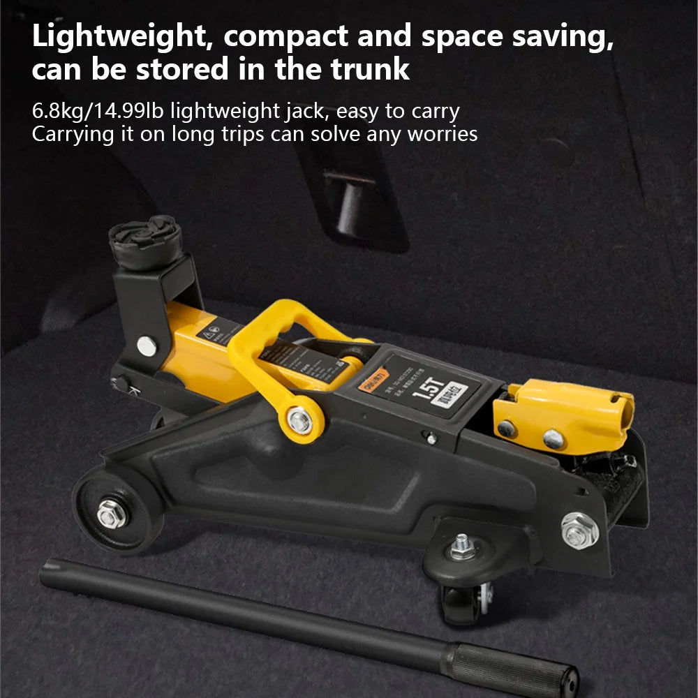 Floor Jack 1.5 Ton Capacity Fast Lift Service Jack Steel Heavy Duty Hydraulic Car Jack